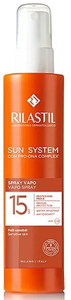 Spray do ciała z filtrem przeciwsłonecznym - Rilastil Sun System Vapo Spray SPF15 — Zdjęcie N1