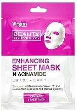Wzmacniająca maska do twarzy w płachcie z niacynamidem - Beauty Formulas Enhancing Sheet Mask — Zdjęcie N1