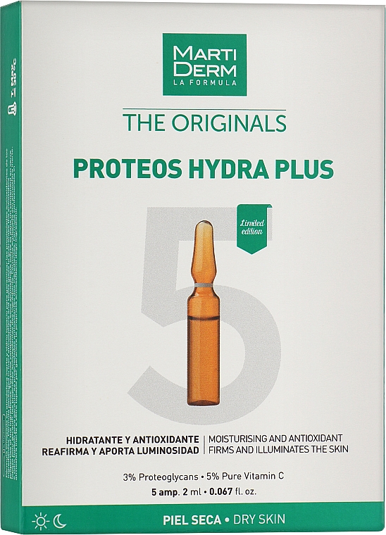 Nawilżające ampułki do cery normalnej, mieszanej i odwodnionej - MartiDerm The Originals Proteos Hydra Plus
