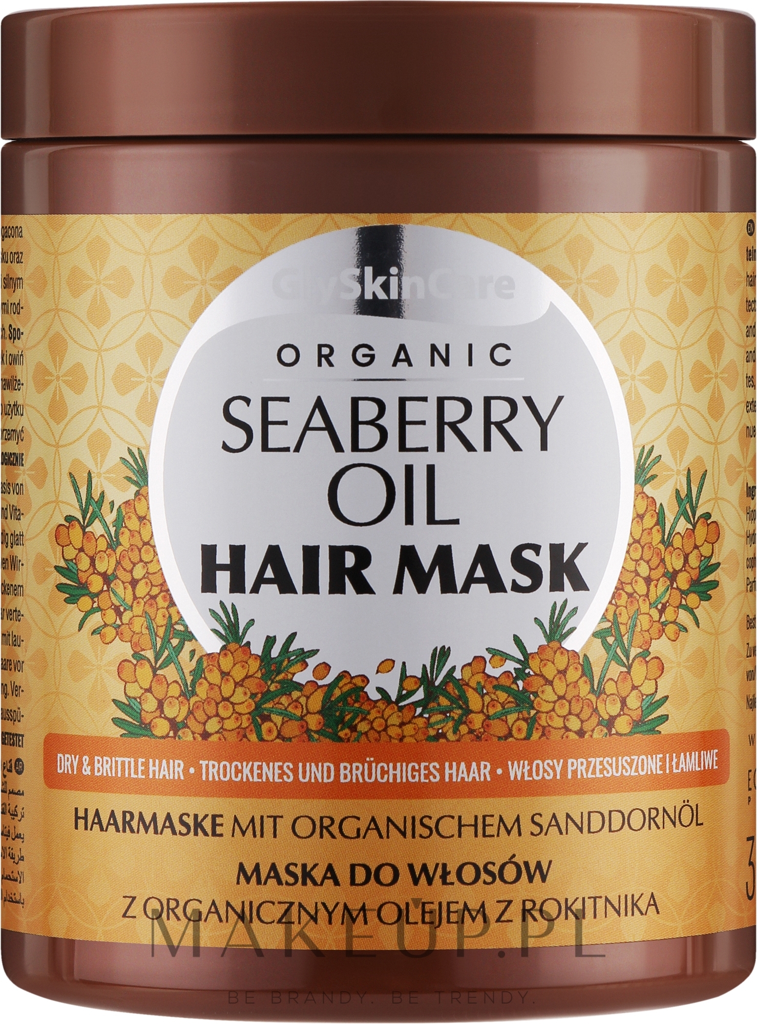 Maska do włosów z organicznym olejem z rokitnika - GlySkinCare Organic Seaberry Oil Hair Mask — Zdjęcie 300 ml