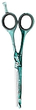Nożyczki fryzjerskie do przerzedzania 82051-2, 5.25", turkusowe - Witte Rose Line Art Glass — Zdjęcie N1