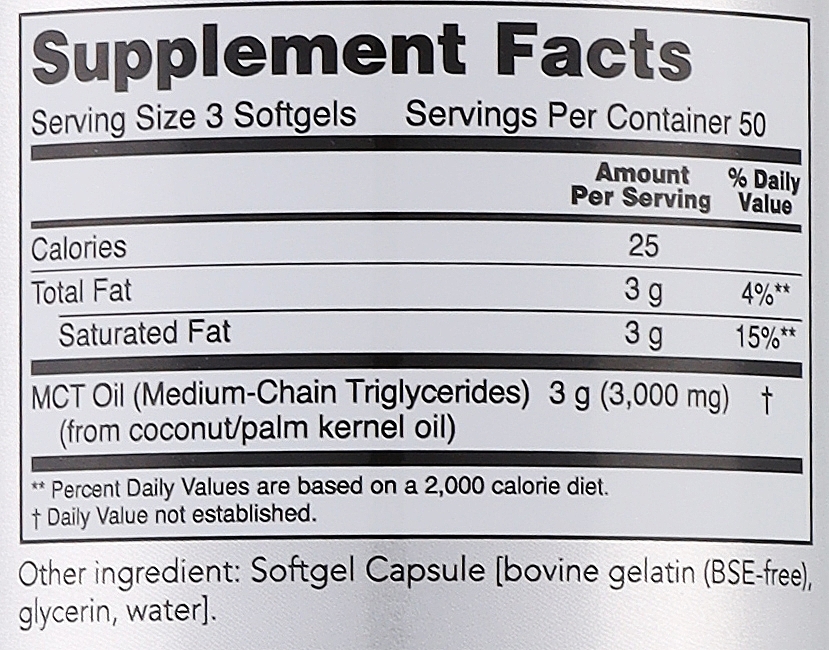 Olej MCT w żelowych kapsułkach - NOW Foods MCT Oil, 1000 Mg — Zdjęcie N3