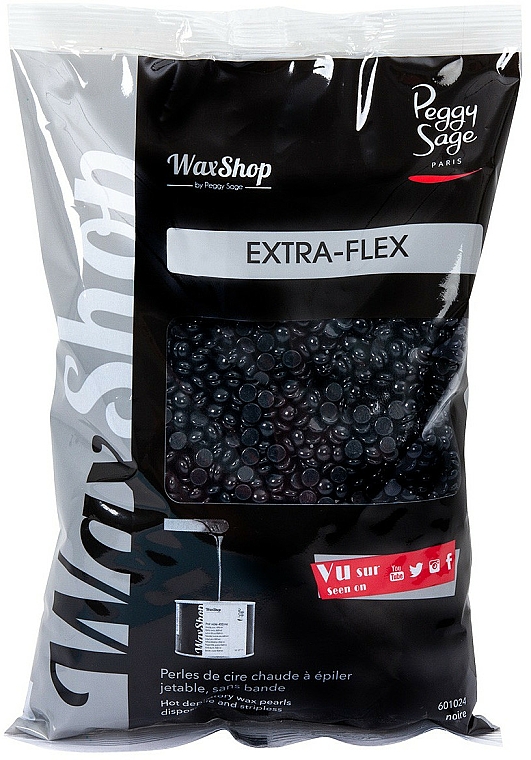 Rozpuszczalny wosk w granulkach do depilacji na ciepło, czarny - Peggy Sage Extra-flex — Zdjęcie N1