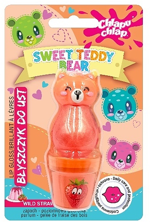 Błyszczyk do ust w kształcie misia Galaretka poziomkowa - Chlapu Chlap Sweet Teddy Bear — Zdjęcie N1