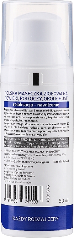 Maseczka ziołowa na okolice oczu i ust - Jadwiga Seria polska — Zdjęcie N2