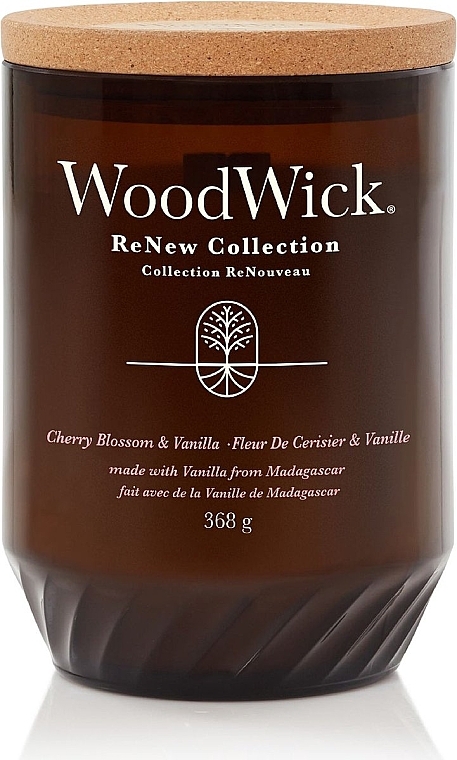Świeca zapachowa w szklance - Woodwick ReNew Collection Cherry Blossom & Vanilla Jar Candle — Zdjęcie N1