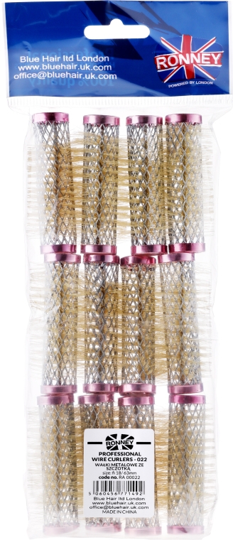 Wałki 18/63 mm, różowe - Ronney Professional Wire Curlers — Zdjęcie N3