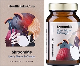 Suplement energii i skupienia, 90 porcji - Health Labs Care ShroomMe Lion's Mane & Chaga — Zdjęcie N2