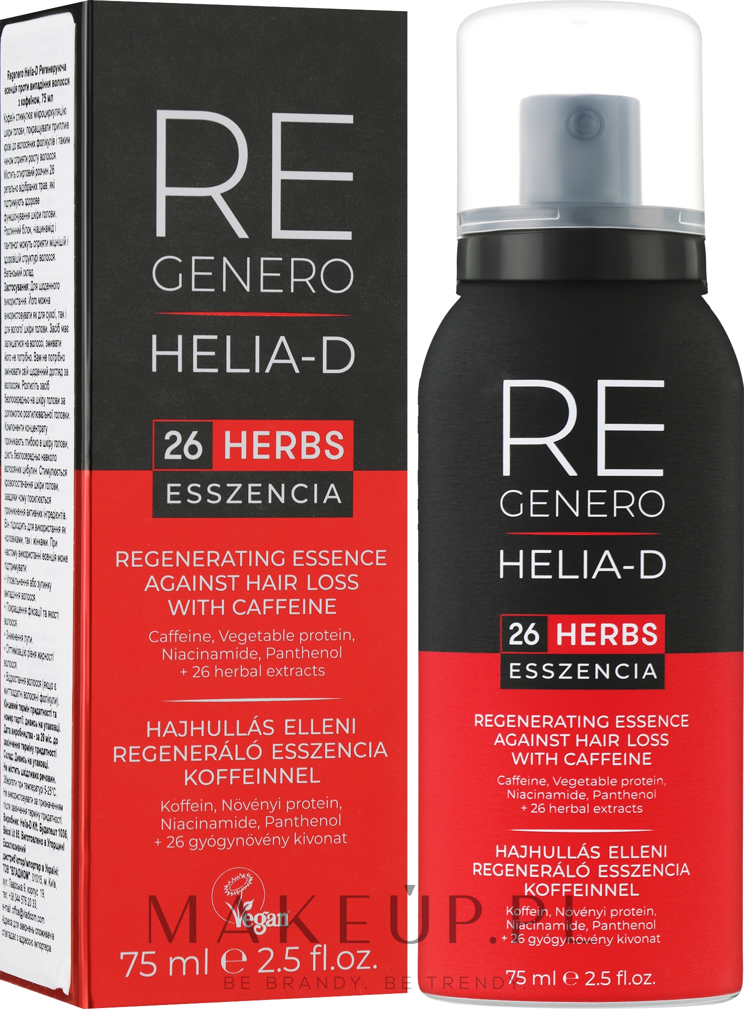 Rewitalizująca esencja z kofeiną przeciw wypadaniu włosów - Helia-D Regenero Caffeine Regenerating Essence Against Hair Loss — Zdjęcie 75 ml
