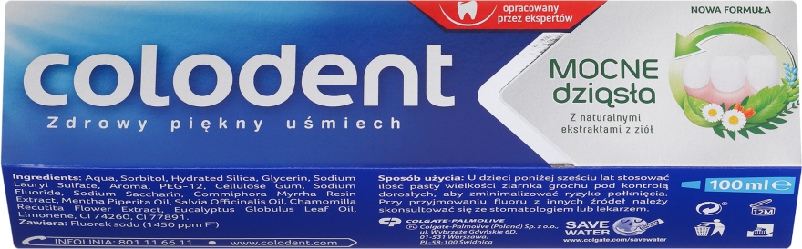 Pasta do zębów z naturalnymi ekstraktami z ziół Mocne dziąsła - Colodent — Zdjęcie N1