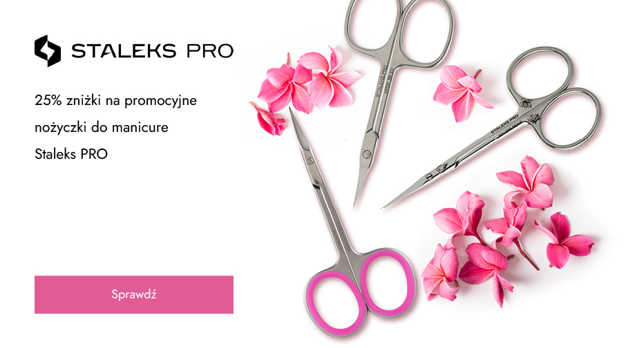 25% zniżki na promocyjne nożyczki do manicure Staleks PRO. Ceny podane na stronie uwzględniają rabat.