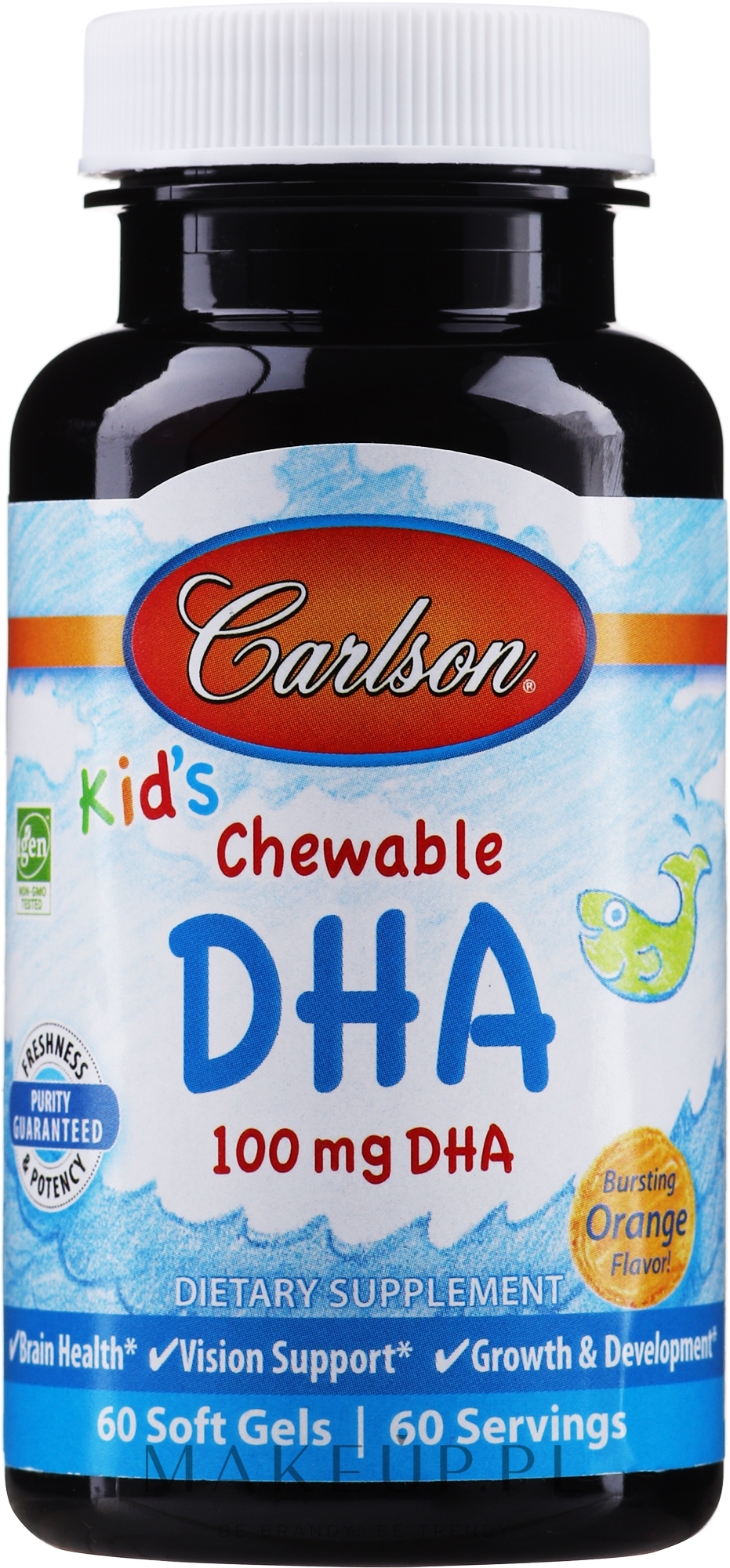 Witaminowe żelki z kwasem DHA dla dzieci - Carlson Labs Kid's Chewable DHA — Zdjęcie 60 szt.