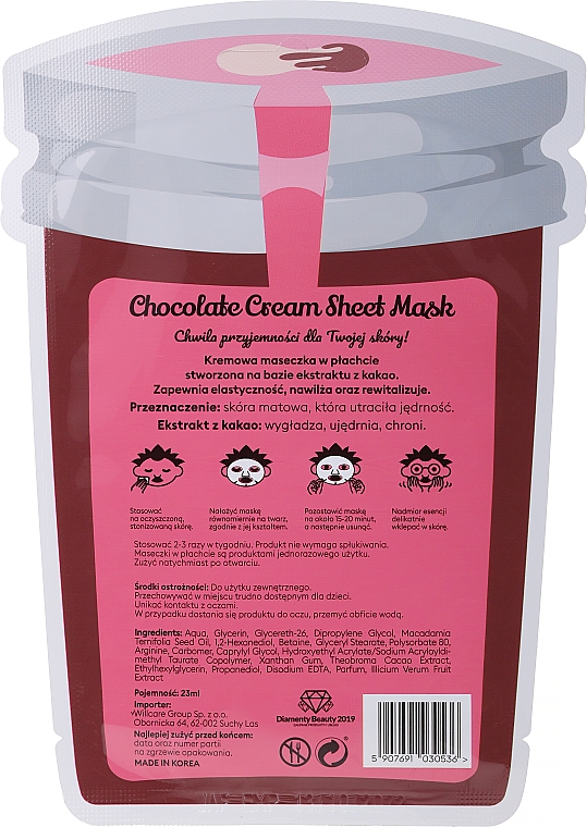 Maseczka w płachcie do twarzy - Dr Mola Chocolate Cream Sheet Mask — Zdjęcie N2