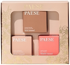 Zestaw - Paese Kiss My Cheeks (Warm) (blush/ 4g + bronzer/12g + highlighter/4g) — Zdjęcie N1