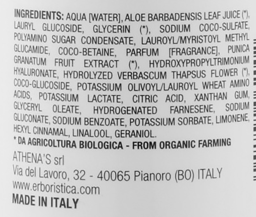 Organiczny szampon nawilżający z kwasem hialuronowym - Athena's L'Erboristica Trico Bio Shampoo Idratante Con Acido Jaluronico "Luce Sublime" — Zdjęcie N3