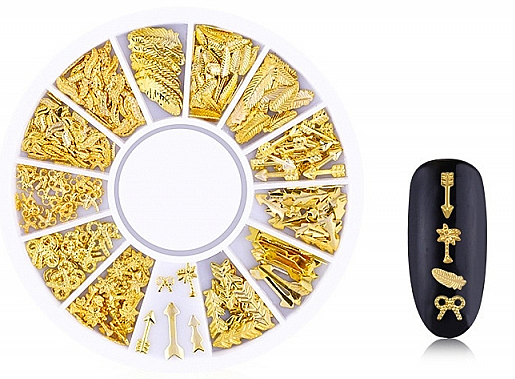 Złote ozdoby do paznokci - Deni Carte Nail Art Decorations Gold — Zdjęcie N1