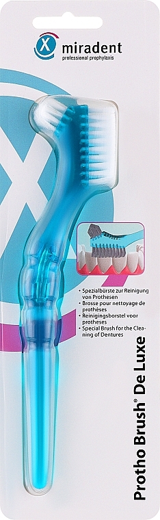 Szczoteczka do protez, niebieska - Miradent Protho Brush De Luxe — Zdjęcie N1