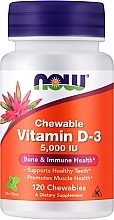 Witamina D3 do żucia, naturalny aromat mięty - Now Foods Now Foods Chewable Vitamin D-3 Natural Mint Flavor 5000 IU — Zdjęcie N1