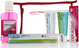 Zestaw higieniczny - Swiss Denta (tpst/75ml + tbrsh/1 + balm/250ml + paste/50ml + gel/75ml) — Zdjęcie N1