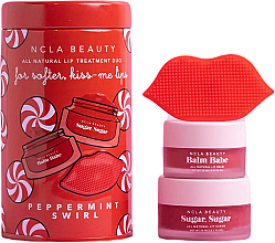 Kup Zestaw - NCLA Beauty Peppermint Swirl Lip Care Set (l/balm/10ml + l/scrub/15ml + massager)