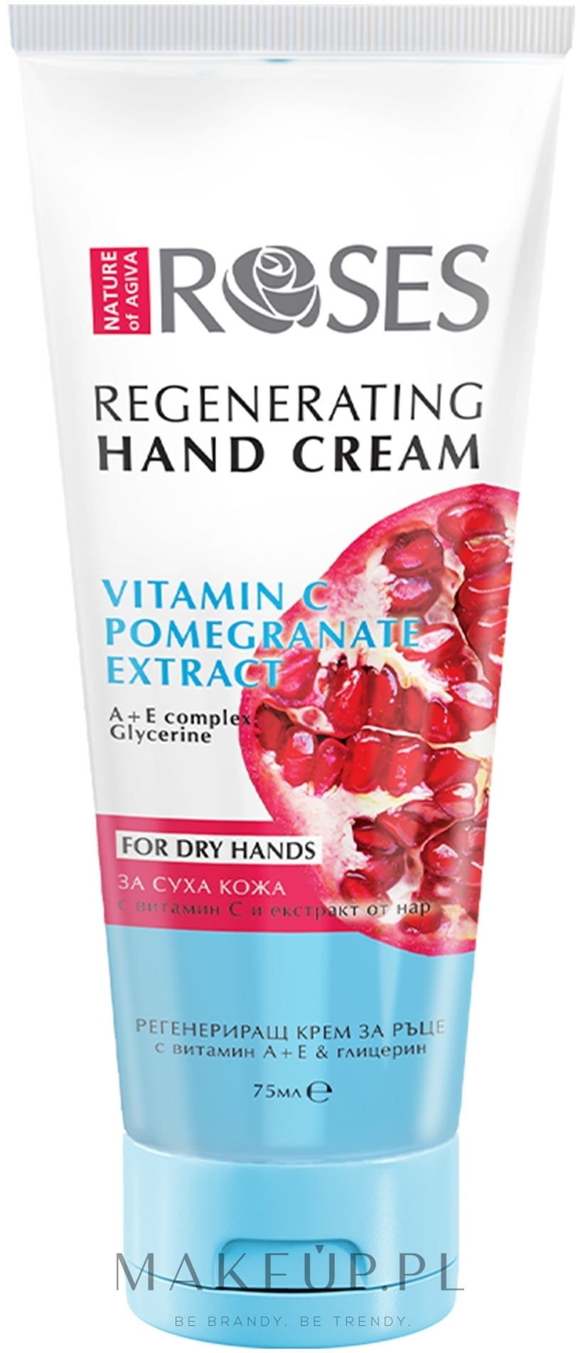 Regenerujący krem do rąk - Nature of Agiva Roses Regenerating Hand Cream — Zdjęcie 75 ml