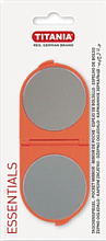 Lusterko składane okrągłe, pomarańczowe, 14x6 cm - Titania — Zdjęcie N1