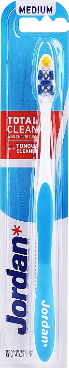 Szczoteczka do zębów, średnia twardość, błękitna - Jordan Total Clean Medium — Zdjęcie N1