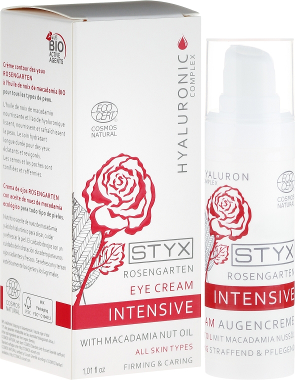 Krem do powiek z organicznym olejem makadamia - Styx Naturcosmetic Rose Garden Intensive Eye Cream — Zdjęcie N1