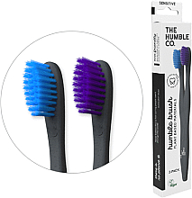 Zestaw szczoteczek do zębów na bazie roślin, miękkie, fioletowa/niebieska - The Humble Co. Adult Soft Toothbrush Kit (2 szt.) — Zdjęcie N3
