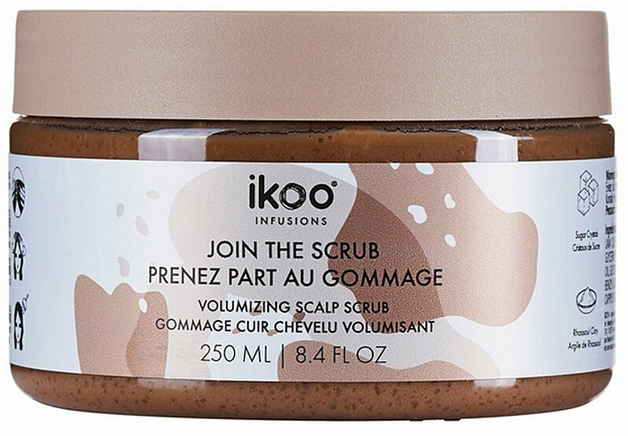 Oczyszczający peeling cukrowy do skóry głowy - Ikoo Infusions Volumizing Sugar Scalp Scrub — Zdjęcie N1