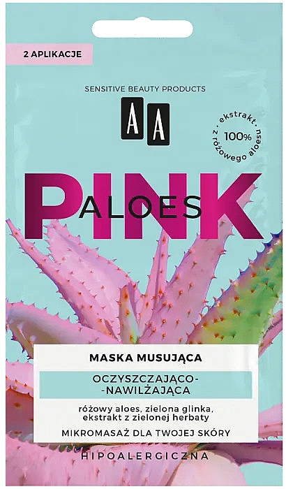 Oczyszczająco-nawilżająca maseczka do twarzy - AA Aloes Pink Cleansing & Moisturizing Mask — Zdjęcie N1