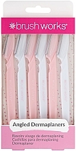 Brzytwy białe i różowe, 6 szt. - Brushworks Angled Dermaplaners — Zdjęcie N1