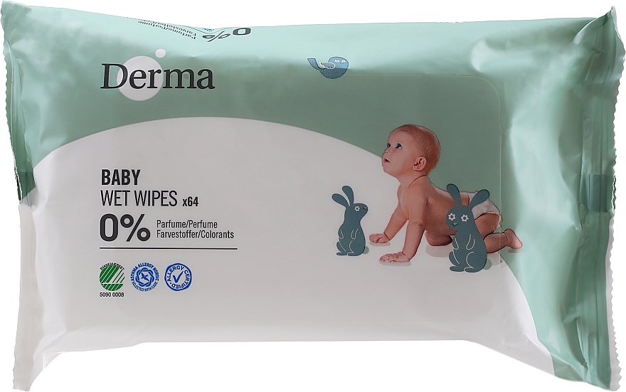Nawilżające chusteczki oczyszczające dla dzieci - Derma Baby Wet Wipes — Zdjęcie N1