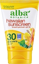 Naturalny hawajski krem przeciwsłoneczny Wygładzający aloes - Alba Botanica Natural Hawaiian Sunscreen Soothing Aloe Vera Broad Spectrum SPF 30 — Zdjęcie N1