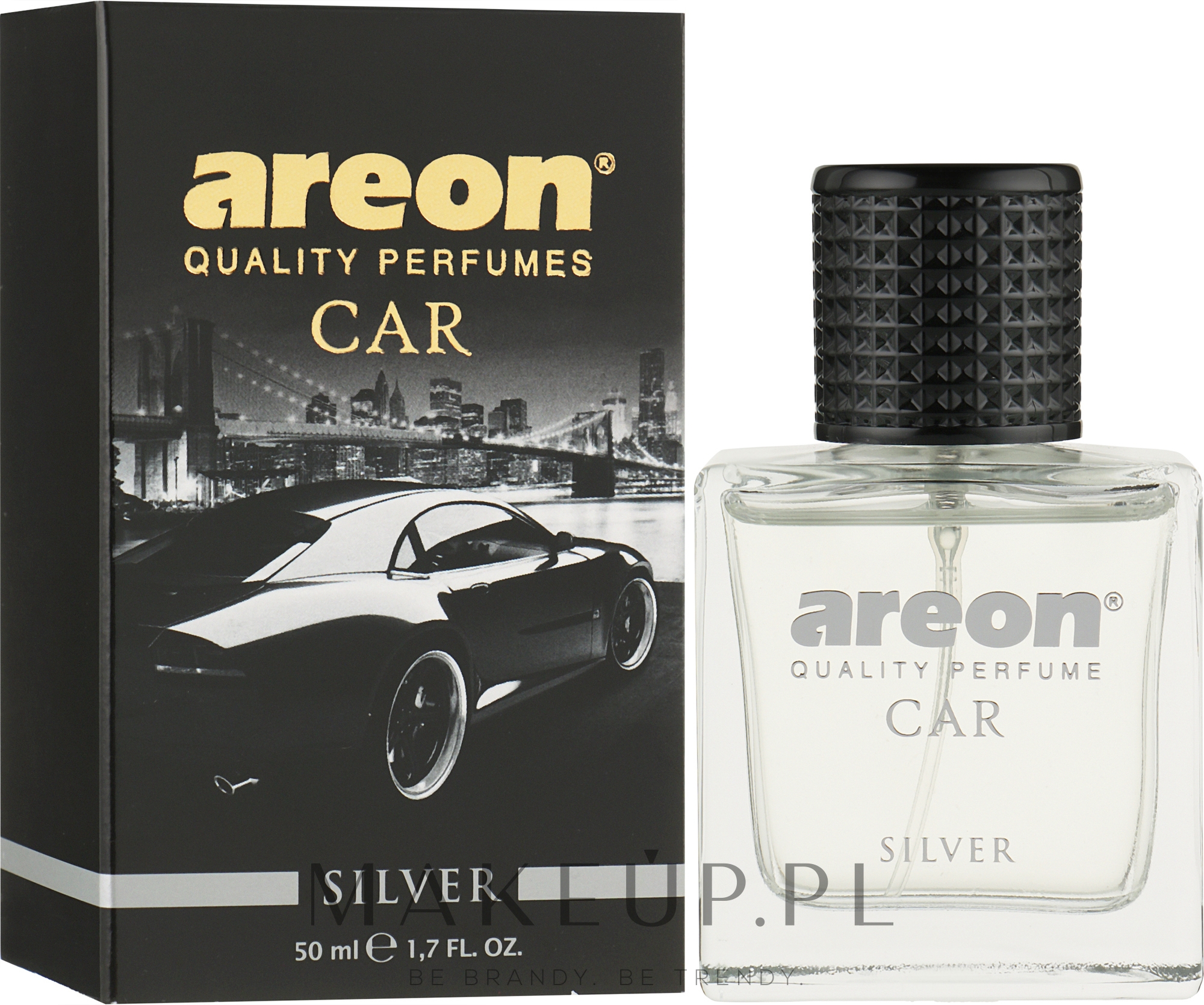 Zapach do samochodu - Areon Luxury Car Perfume Long Lasting Air Freshener Silver — Zdjęcie 50 ml