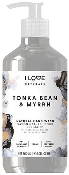 Nawilżające mydło w płynie do rąk Bób tonka i mirra - I Love Naturals Tonka Bean & Myrrh Hand Wash — Zdjęcie N1