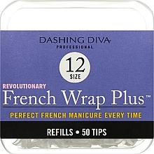 Tipsy - Dashing Diva French Wrap Plus White 50 Tips (Size 12) — Zdjęcie N1