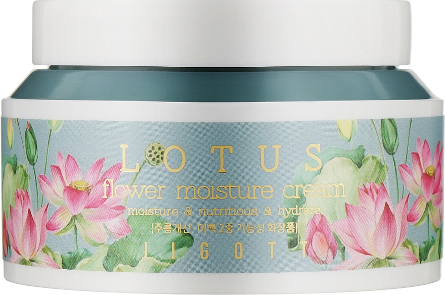 Nawilżający krem ​​do twarzy z ekstraktem z lotosu - Jigott Flower Lotus Moisture Cream