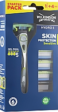 Kup Maszynka do golenia do skóry wrażliwej + 4 wymienne wkłady - Wilkinson Sword Hydro 5 Skin Protection Sensitive