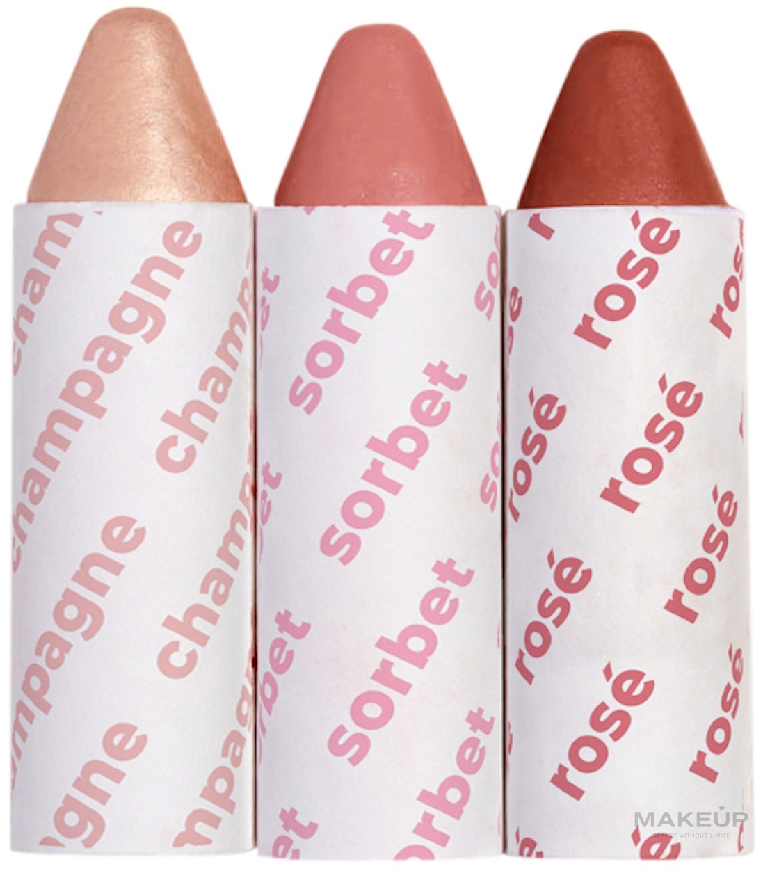 WYPRZEDAŻ Zestaw balsamów do ust, powiek i policzków - Axiology Lip-to-Lid Balmies Trio (lip/balm/3.4g) * — Zdjęcie Cotton Candy