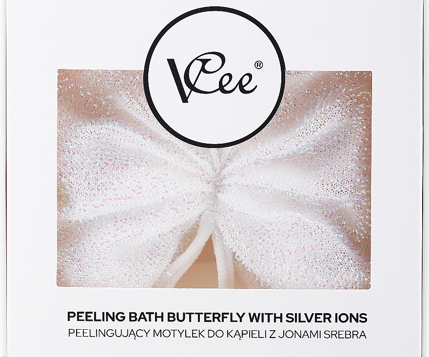 Peelingująca gąbka z jonami srebra - VCee Peeling Bath Butterfly With Silver Ions — Zdjęcie N1