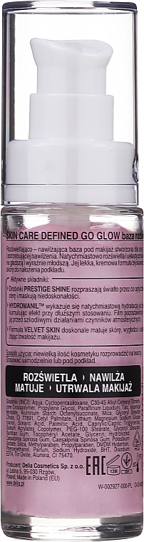Baza pod makijaż - Delia Cosmetics Go Glow Face Primer — Zdjęcie N2