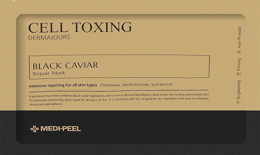 Maska naprawcza z czarnego kawioru - MEDIPEEL Cell Toxing Black Caviar Dermajours Repair Mask — Zdjęcie N1