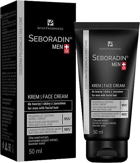 Krem do twarzy dla skóry z zarostem - Seboradin Men Face Cream For Men With Facial Hair — Zdjęcie N1