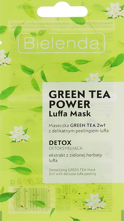 Maska detoksykująca z peelingiem 2 w 1 Zielona herbata - Bielenda Green Tea Power Luffa Mask 2in1
