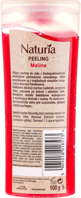 Myjący peeling drobnoziarnisty Malina - Joanna Naturia Peeling — Zdjęcie N2