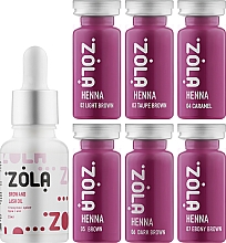 Kup Zestaw - Zola Henna Box (brow/henna/6*10g + brow/oil/15ml)
