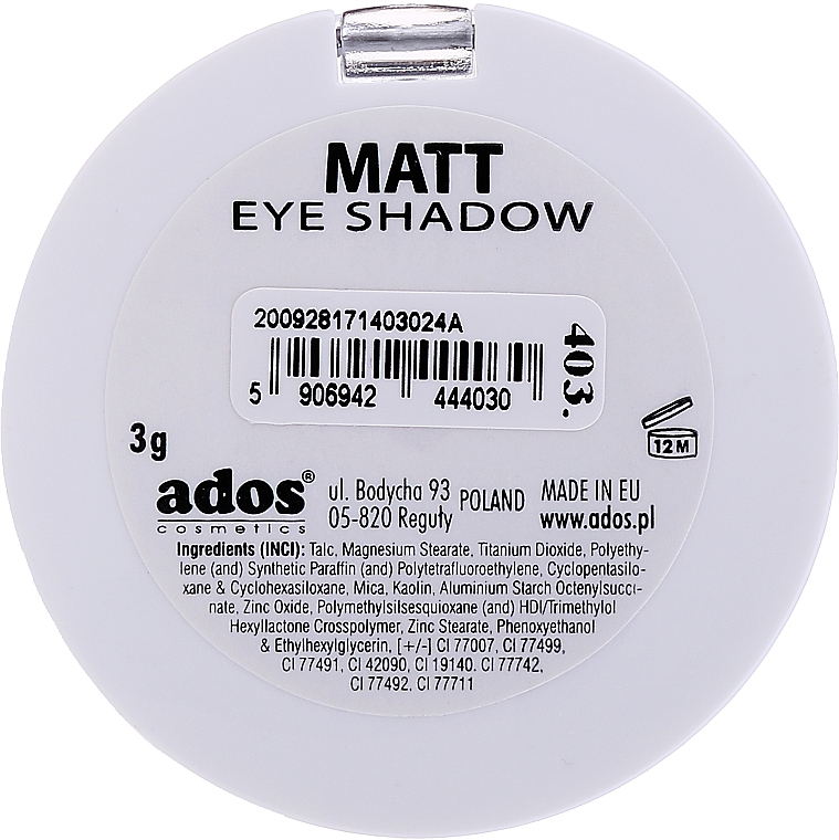 Matowy cień do powiek - Ados Matt Effect Eye Shadow — Zdjęcie N2