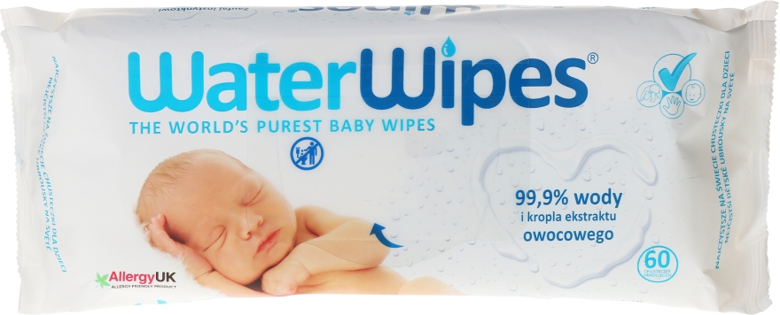 Chusteczki nawilżane dla dzieci 60 szt - WaterWipes Baby Wipes — Zdjęcie N1