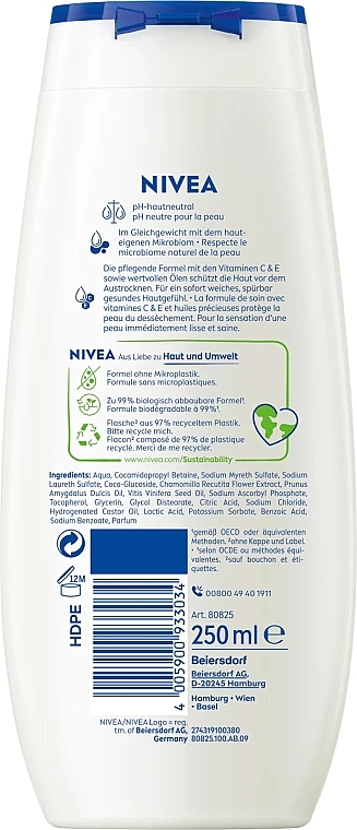 Krem pod prysznic dla skóry wrażliwej - NIVEA Creme Sensitive  — Zdjęcie N2